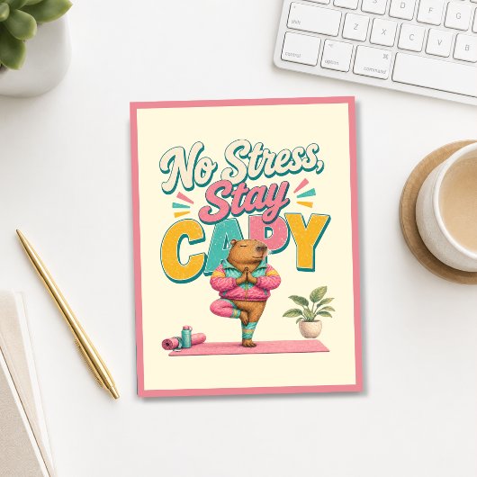 Carte Postale Pas de stress, reste capy ! Yoga Chill Capybara
