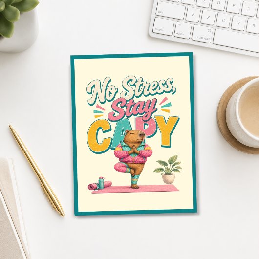Carte Postale Pas de stress, reste capy ! Yoga Chill Capybara