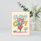 Carte Postale Pas de stress, reste capy ! Yoga Chill Capybara (Debout devant)