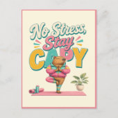 Carte Postale Pas de stress, reste capy ! Yoga Chill Capybara (Devant)