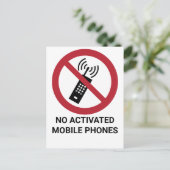 Carte Postale Pas de téléphones mobiles activés, panneau d'inter (Debout devant)