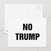 CARTE POSTALE PAS DE TRUMP ! (Devant / Derrière)