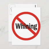 Carte Postale Pas de Whining (Devant / Derrière)