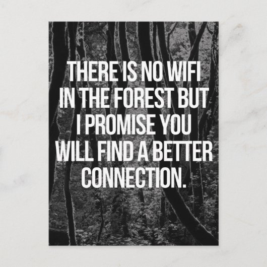 Carte Postale Pas De WiFi Dans La Forêt (Devant)