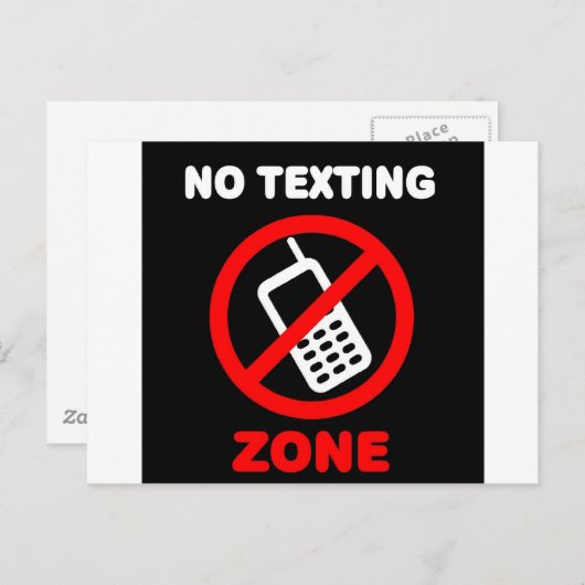 Carte Postale Pas de zone de SMS (Devant / Derrière)