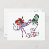 Carte Postale pas d'échappée drôle amour poulpe (Devant / Derrière)