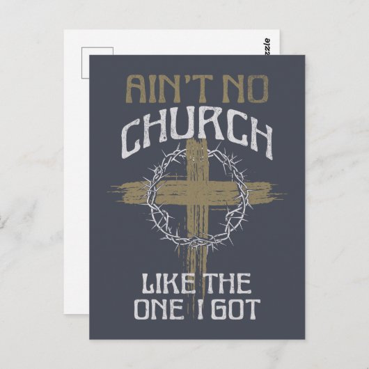 Carte Postale Pas d'église comme celle que j'ai eu design de tex (Devant / Derrière)