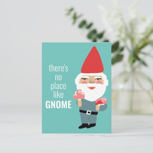 Carte Postale PAS D'ENDROIT COMME GNOME mignon Champignons Elf C (Debout devant)