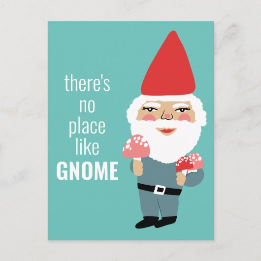 Carte Postale PAS D'ENDROIT COMME GNOME mignon Champignons Elf C (Devant)