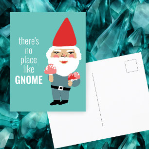 Carte Postale PAS D'ENDROIT COMME GNOME mignon Champignons Elf C