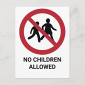 Carte Postale Pas d'enfants admis, signe d'interdiction (Devant)