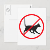 Carte Postale Pas D'Entrée Pour Les Chats ! (Devant / Derrière)