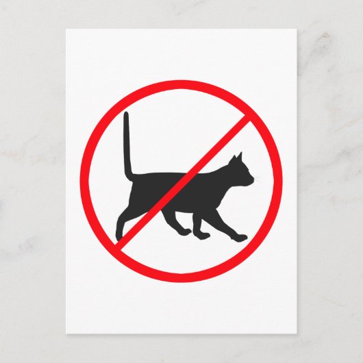 Carte Postale Pas D'Entrée Pour Les Chats ! (Devant)