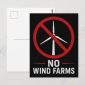 Carte Postale Pas d'éoliennes - Pas de parcs éoliens (Devant / Derrière)