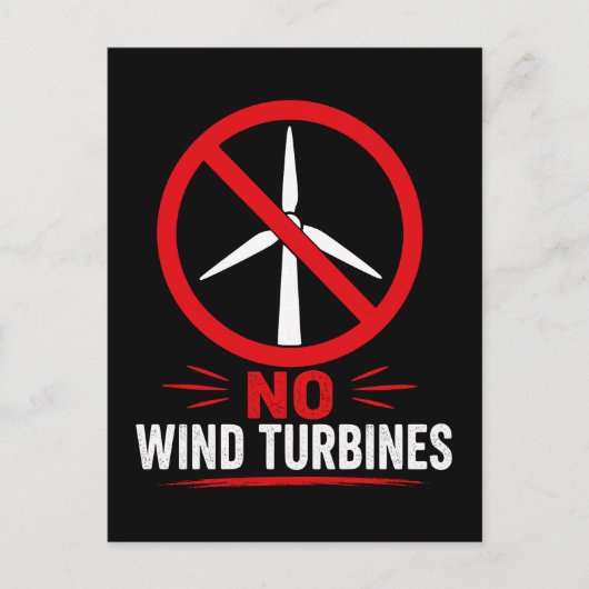 Carte Postale Pas d'éoliennes protestation rurale (Devant)