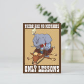 Carte Postale Pas d'erreur seulement Leçons Cartoon éléphant (Debout devant)