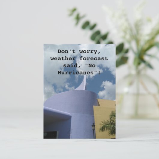 Carte Postale Pas d'ouragans (Debout devant)