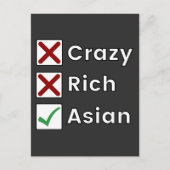 Carte Postale Pas Fou, Pas Riche, Juste Asiatique (Devant)