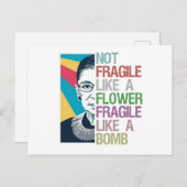 Carte Postale Pas fragile comme une fleur fragile comme une bomb (Devant / Derrière)