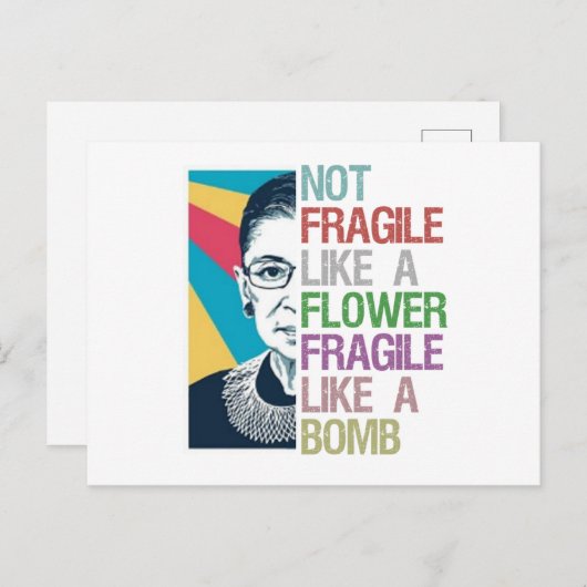 Carte Postale Pas fragile comme une fleur fragile comme une bomb (Devant / Derrière)