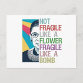 Carte Postale Pas fragile comme une fleur fragile comme une bomb (Devant)