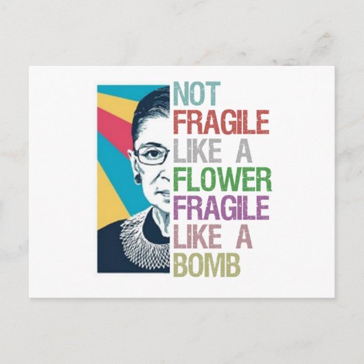 Carte Postale Pas fragile comme une fleur fragile comme une bomb (Devant)