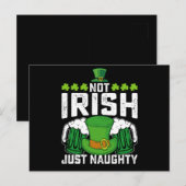 Carte Postale Pas Irlandais Juste Naughty Funny St Patrick's Day (Devant / Derrière)