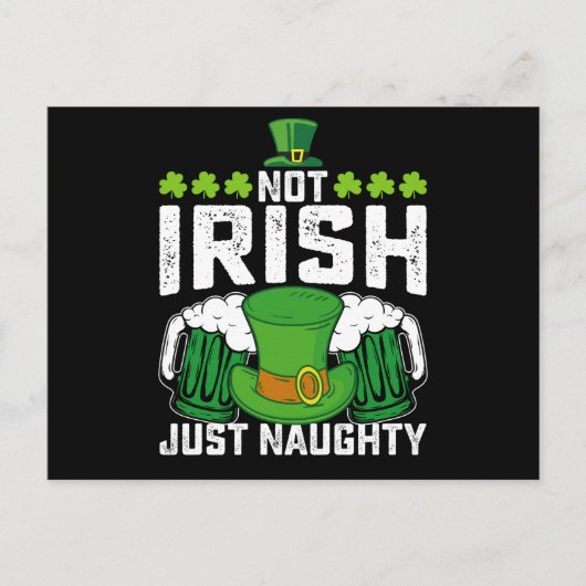 Carte Postale Pas Irlandais Juste Naughty Funny St Patrick's Day (Devant)