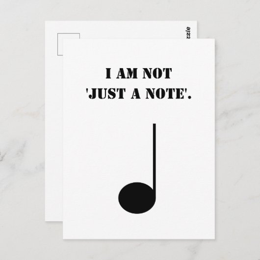 Carte Postale Pas Juste Une Note Humour Musique Drôle (Devant / Derrière)