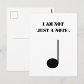 Carte Postale Pas juste une note Musique drôle Humour (Devant / Derrière)