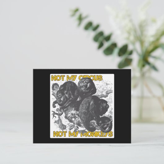 Carte Postale Pas mon cirque, pas mes singes (Debout devant)