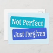 Carte Postale Pas parfait juste pardonné chrétien (Devant / Derrière)
