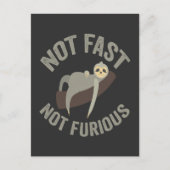 Carte Postale Pas Rapide Pas Furieux Sloth Funny Slogan Animal (Devant)