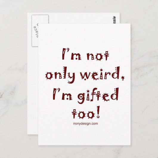 Carte Postale Pas seulement bizarre (Devant / Derrière)