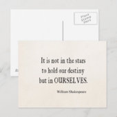 Carte Postale Pas Stars Destiny, Mais Nous-Mêmes Shakespeare Cit (Devant / Derrière)