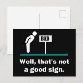 Carte Postale Pas un bon signe drôle de plaisanterie (Devant / Derrière)