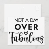 Carte Postale Pas un jour de plus que fabuleux – Citation drôle (Devant / Derrière)