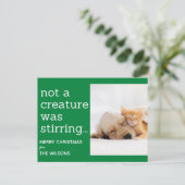 Carte Postale pas une créature ne remuait des photos vertes noël (Debout devant)