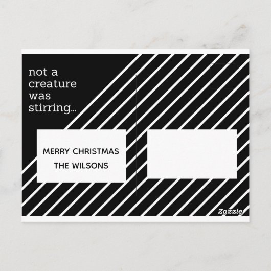 Carte Postale pas une créature ne remuait noires photo Noël (Dos)