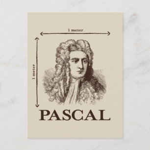 Carte Postale Pascal = 1 newton par mètre carré plaisanterie mat