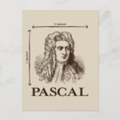 Carte Postale Pascal = 1 newton par mètre carré plaisanterie mat (Devant)