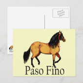 Carte Postale Paso Horse Buckskin Paso Fino (Devant / Derrière)