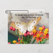 Carte Postale Passage à la frontière - Citation de papillon de p (Devant / Derrière)