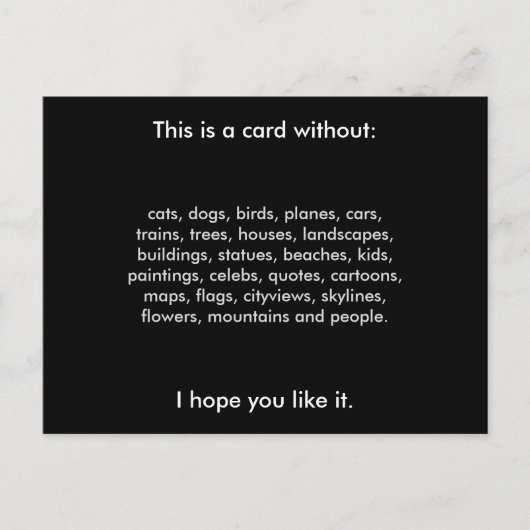 Carte Postale Passage à la poste sans aucune des choses habituel (Devant)