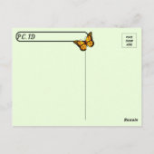 Carte Postale Passage à niveau - Monarque papillon & Caterpillar (Dos)