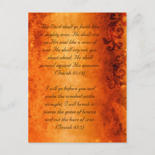 Carte Postale Passage de la Bible, fleurs grunge brune