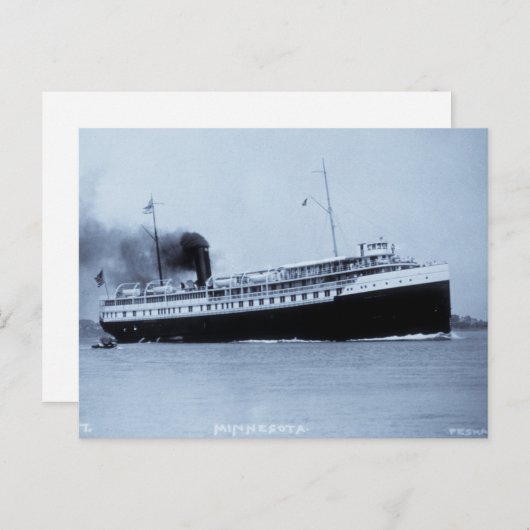 Carte Postale Passager Steamer Minnesota - Louis Pesha (Devant / Derrière)