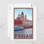 Carte Postale Passau - Donau Waterfront (Devant / Derrière)