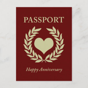 Carte Postale passeport de l'anniversaire heureux