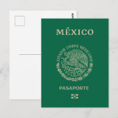 Carte Postale passeport mexicain (Devant / Derrière)